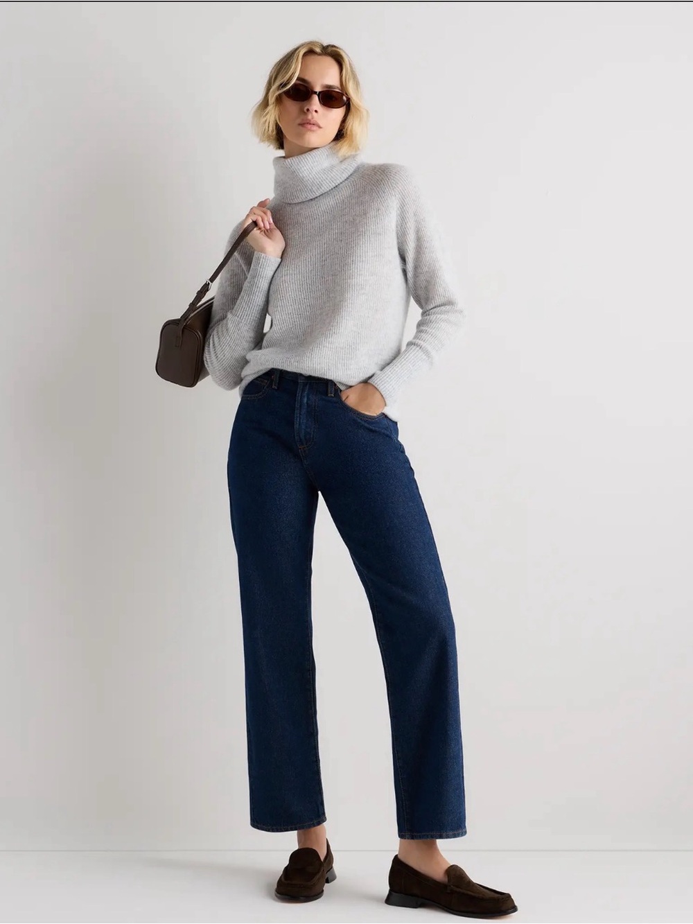 Quince Baby Alpaca-Wool Turtleneck Gray Wool Alpaca Turtleneck Size Small Like